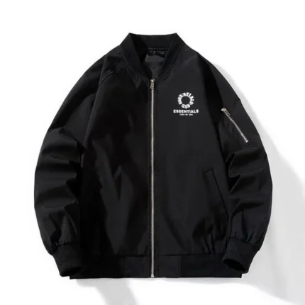 Zip Up Fear Of God Essentials Black Puffer Jacket