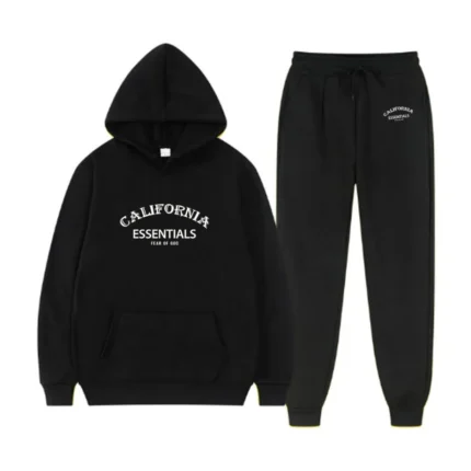 California Fear OF God Essentials Black Tracksuit