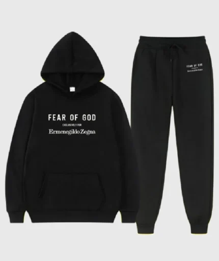 Essentials Fear Of God Emenegildo Zegna Black Tracksuit